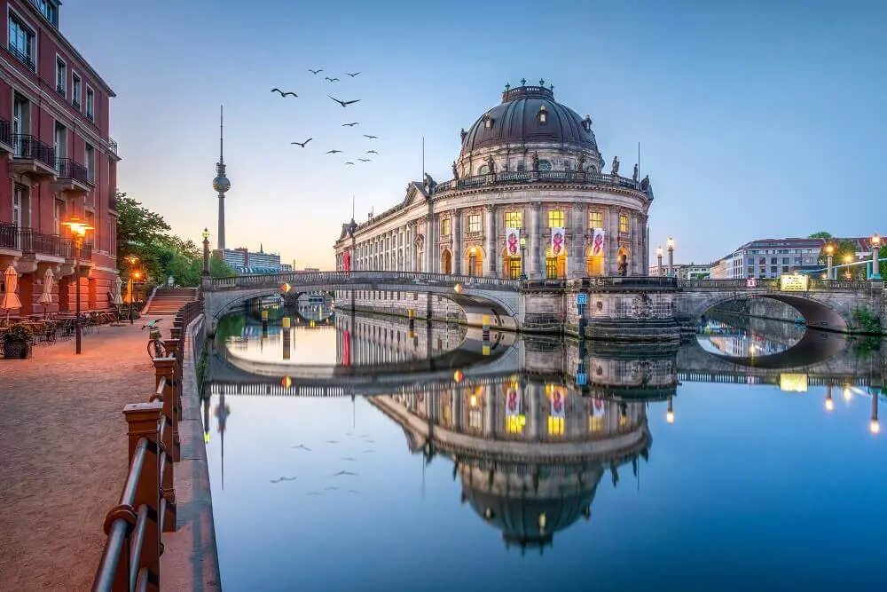 Berlin Museum Island River Night